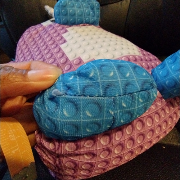 ✓Nanco International Purple Blue Pixel Block Narwhal Whale Unicorn Plush Toy 14" - Picture 8 of 16